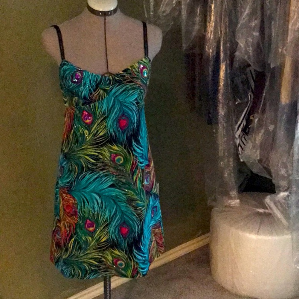 Spaghetti strap multi color summer dress